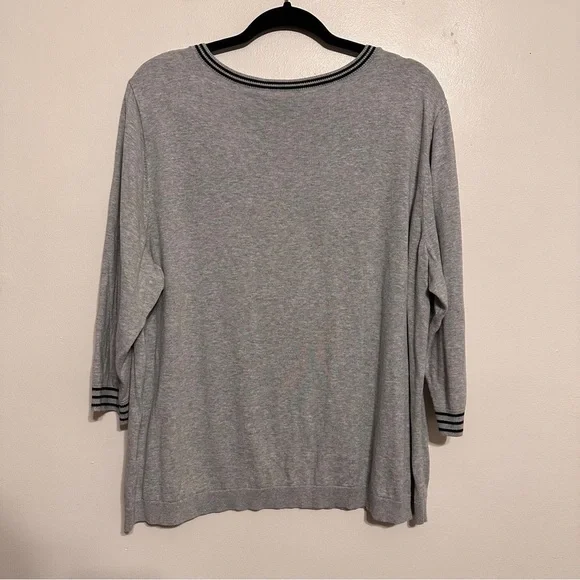 Talbots French Bulldog Novelty Knit Sweater Size 3X Petite - Picture 4 of 5